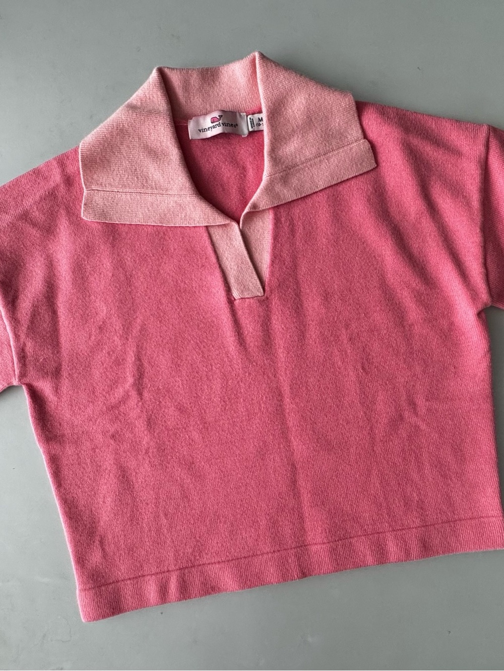 Vineyard Vines Two-Tone Pink Short Sleeve Polo